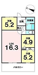 相武台グリーンハイツA 3LDKの間取図画像