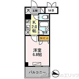 カスタリア住吉 1Kの間取図画像