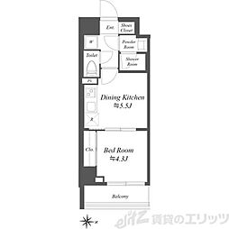 ブランシエスタ本所吾妻橋 1DKの間取図画像