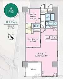 シルクボーテ 1SLDKの間取図画像