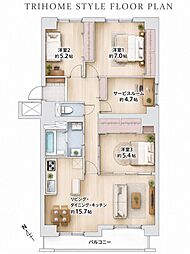 カルム琴似 3SLDKの間取図画像