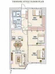 宮の森グランドハイツ 3LDKの間取図画像