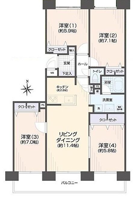 4LDK 間取り