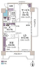 朝日プラザ偕楽園 1SLDKの間取図画像