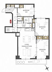 三和ハイツ本郷 3LDKの間取図画像