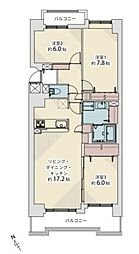 ラポール南麻生 3LDKの間取図画像