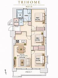 ロイヤルシャトー白石本通 3LDKの間取図画像