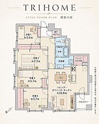 パルク宮の沢イースト 4LDKの間取図画像