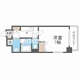 アーバネックス梅田西 1Kの間取図画像