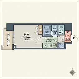 S-RESIDENCETEMMAGRACIS 1Kの間取図画像