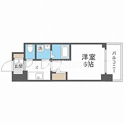 エスリード福島グレイス 1Kの間取図画像