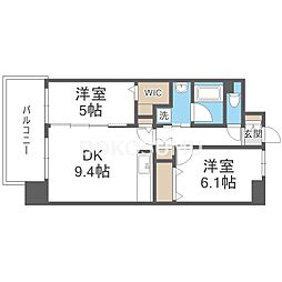 ベリー海老江 2DKの間取図画像