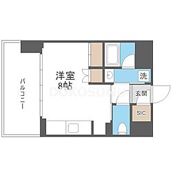 ジオエント梅田北リバーフロント ワンルームの間取図画像