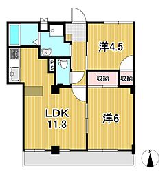 アコール稲秀 2LDKの間取図画像