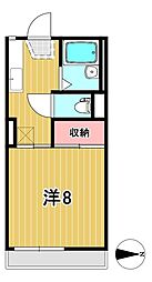 ディアコート・美かの 1Kの間取図画像