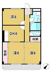 ニューマリッチ石崎 3DKの間取図画像