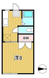 ハイツニューライフ 1Kの間取図画像