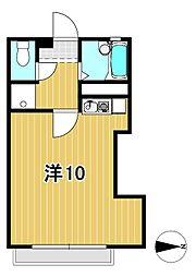 パレロワイヤル ワンルームの間取図画像