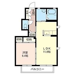 モアナA 1LDKの間取図画像