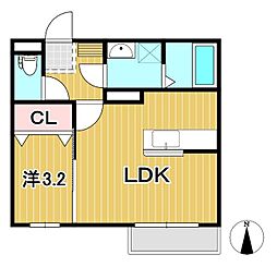 プロシード 1LDKの間取図画像