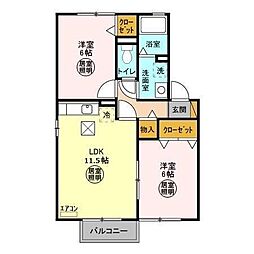 リベールコート 2LDKの間取図画像