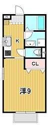 キャノンフォート成沢 1Kの間取図画像