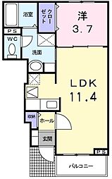 デフィ1037 1LDKの間取図画像