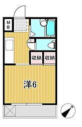 久下谷ハイツ 1Kの間取図画像