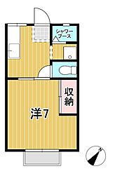 パナハイツアイコー 1Kの間取図画像