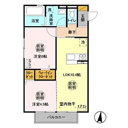 エスパーダ2 2LDKの間取図画像