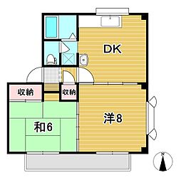 キングスコート 2DKの間取図画像