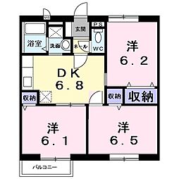 さくらんぼハイツ 3DKの間取図画像