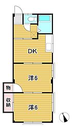 DK本宮ハイツ 3DKの間取図画像