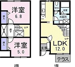 フォレステージB 2LDKの間取図画像