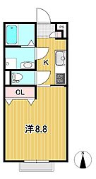 プリマヴェーラ 1Kの間取図画像