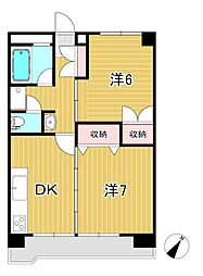 Fビル 2DKの間取図画像