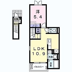 メゾングラシュ1 1LDKの間取図画像