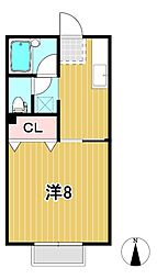 ラ・フォーレ大みか 1Kの間取図画像