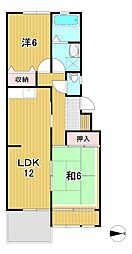 大みかロイヤルパーク 2LDKの間取図画像