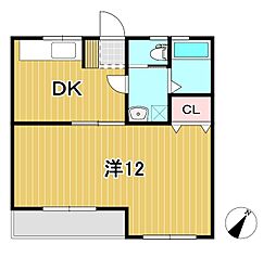 小川ハイツ 1DKの間取図画像