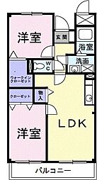 山根マーヴェラスマンション1 2LDKの間取図画像