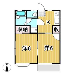 アーバンシティパート2 2Kの間取図画像