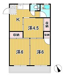 長山ハイツ 3Kの間取図画像