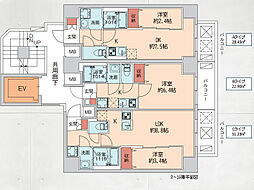 ArtizA南船場 1Kの間取図画像