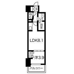 メイクス'京橋川 1LDKの間取図画像