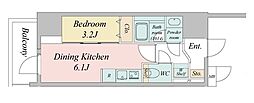 ルネフラッツ池下 1DKの間取図画像