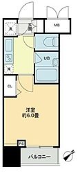 クロスレジデンス蒲田 1Kの間取図画像
