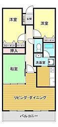 サーパス郡家第2 3LDKの間取図画像