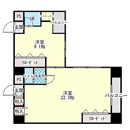 ニューライフ大手前参番館の間取図画像