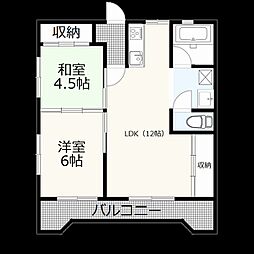 湊コーポ2 2LDKの間取図画像